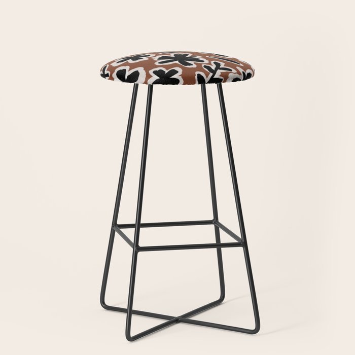 Black Florals #2 Stool Gallery Image 1