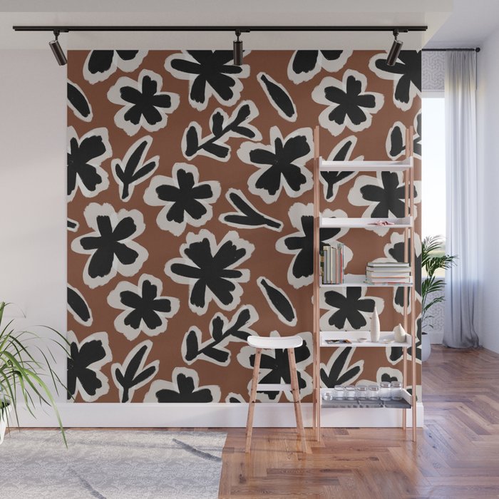 Black Florals #2 Wall Mural Gallery Image 1