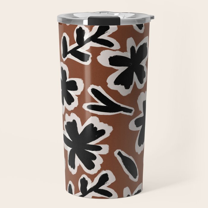 Black Florals #2 Travel Mug Gallery Image 1