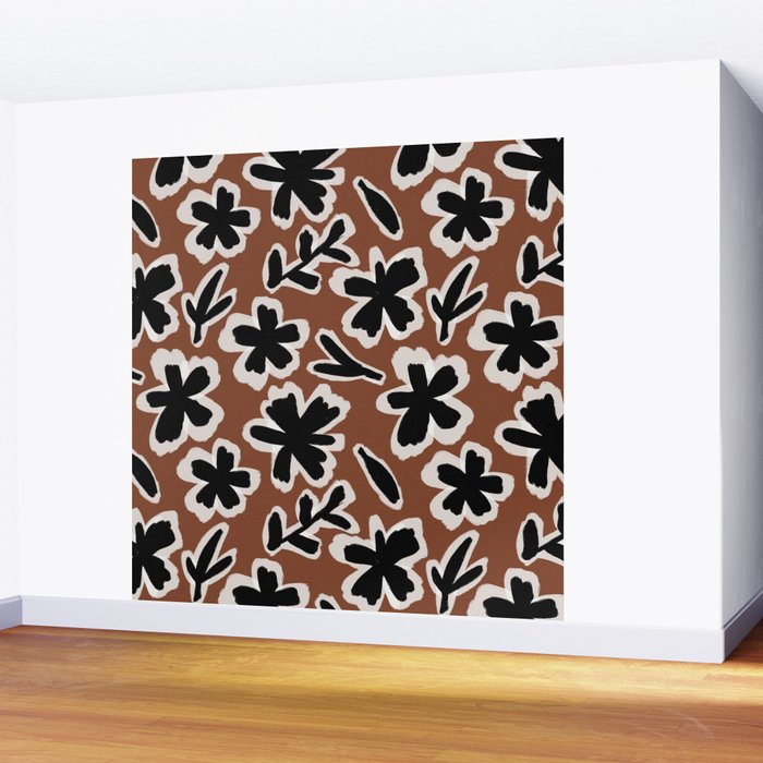 Black Florals #2 Wall Mural Gallery Image 2