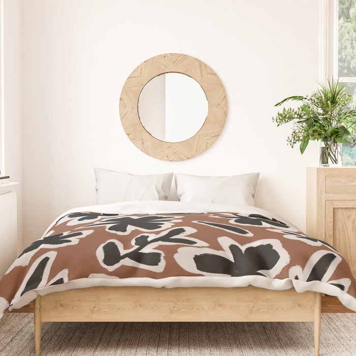 Black Florals #2 Duvet Cover Gallery Image 3