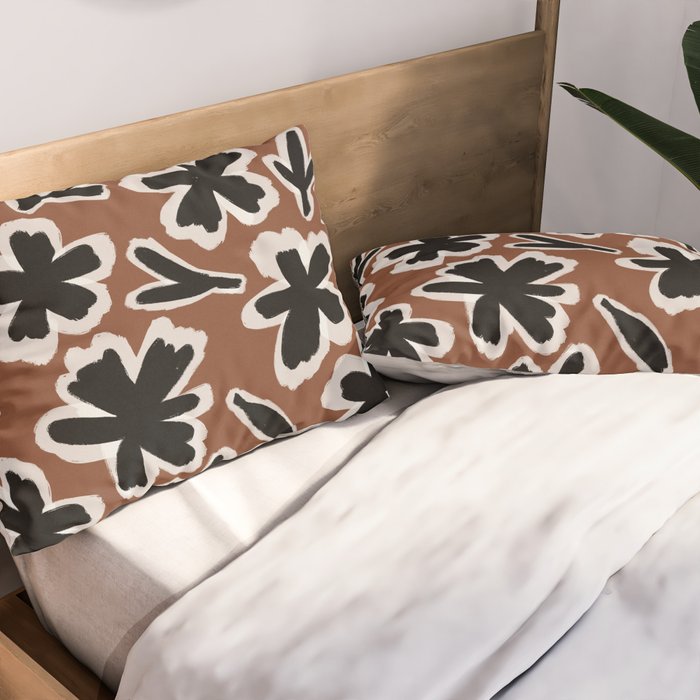 Black Florals #2 Pillow Sham Gallery Image 2