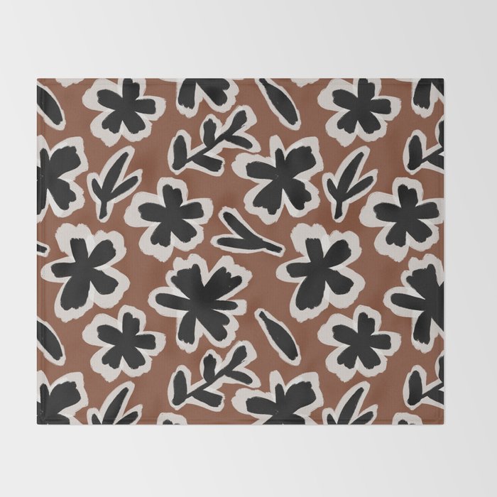 Black Florals #2 Throw Blanket Gallery Image 2