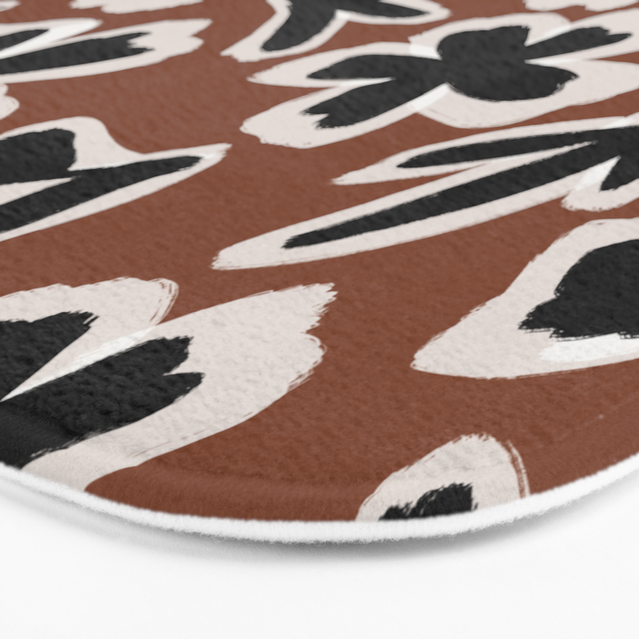 Black Florals #2 Bath Mat Gallery Image 3