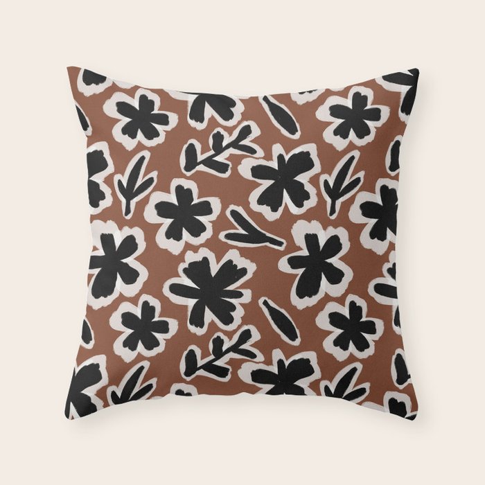 Black Florals #2 Throw Pillow Gallery Image 6