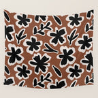 Black Florals #2 Wall Tapestry Gallery Image 4