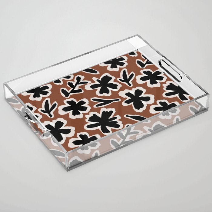 Black Florals #2 Acrylic Tray Gallery Image 1