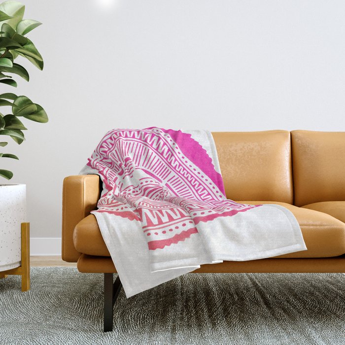 Ponderosa Pine - Pink OmbrÃ© Palette Throw Blanket Gallery Image 1