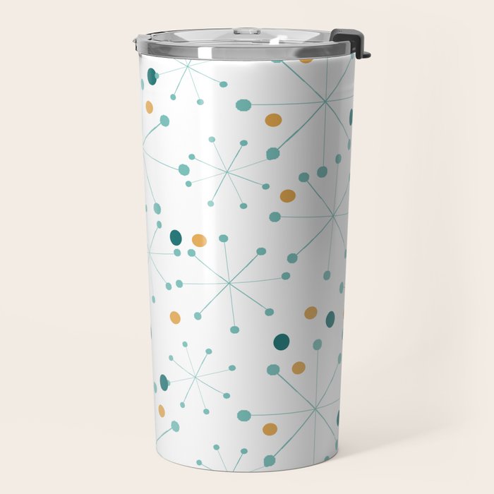 Mid-Century Modern Art Atomic StarDots Pattern 1.0 Travel Mug Gallery Image 2