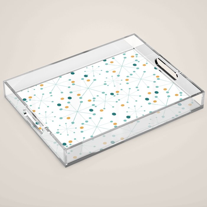 Mid-Century Modern Art Atomic StarDots Pattern 1.0 Acrylic Tray Gallery Image 1
