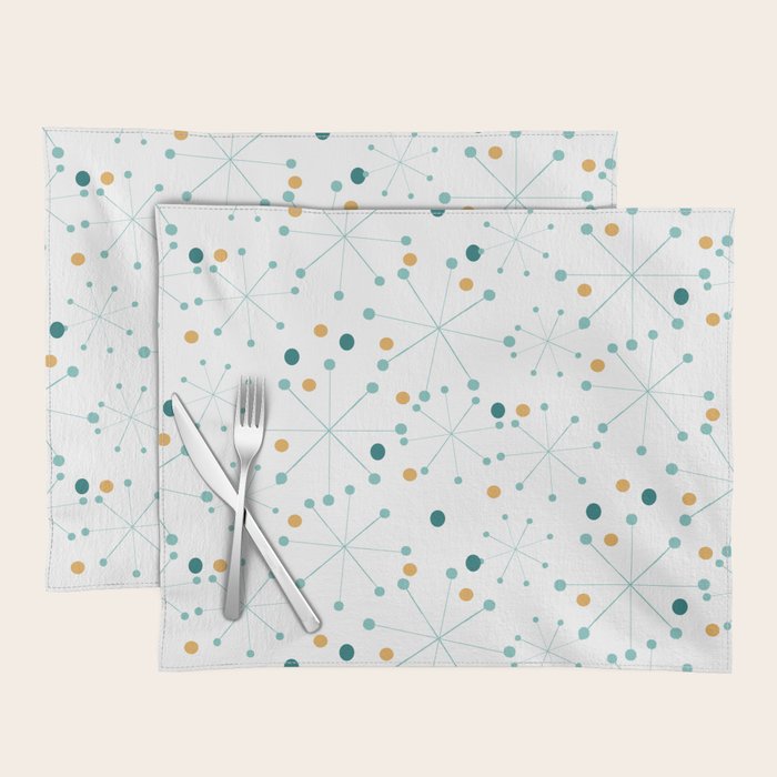 Mid-Century Modern Art Atomic StarDots Pattern 1.0 Placemat Gallery Image 1
