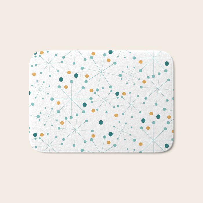 Mid-Century Modern Art Atomic StarDots Pattern 1.0 Bath Mat Gallery Image 1