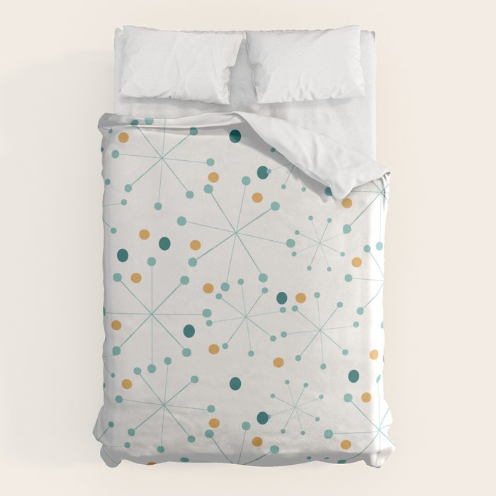 Mid-Century Modern Art Atomic StarDots Pattern 1.0 Duvet Cover Gallery Image 1