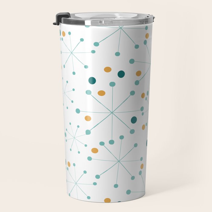 Mid-Century Modern Art Atomic StarDots Pattern 1.0 Travel Mug Gallery Image 3