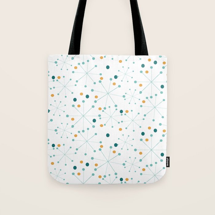 Mid-Century Modern Art Atomic StarDots Pattern 1.0 Tote Bag Gallery Image 1