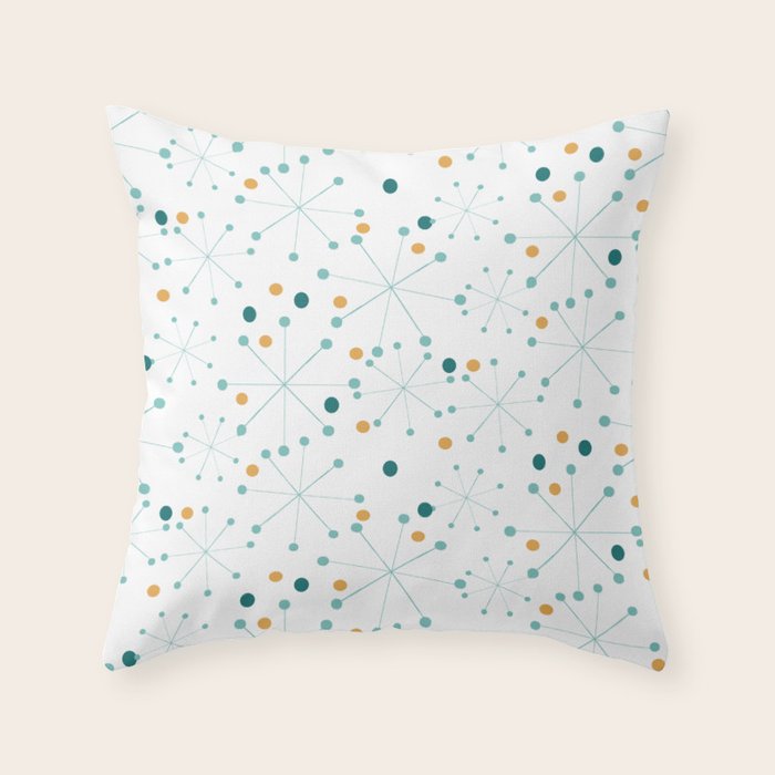 Mid-Century Modern Art Atomic StarDots Pattern 1.0 Throw Pillow Gallery Image 6