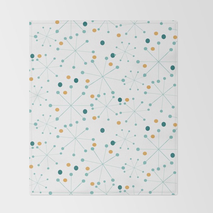 Mid-Century Modern Art Atomic StarDots Pattern 1.0 Throw Blanket Gallery Image 2