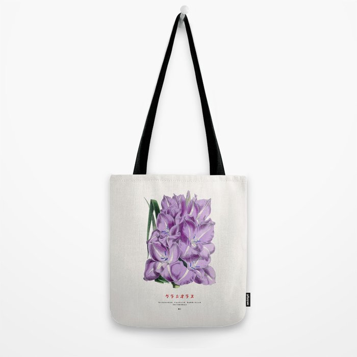Gladiolus Japanese Botanical Chart Tote Bag Gallery Image 2