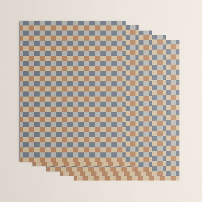 Checkered Multicolor Pattern VI Earthy Natural Wrapping Paper Gallery Image 3