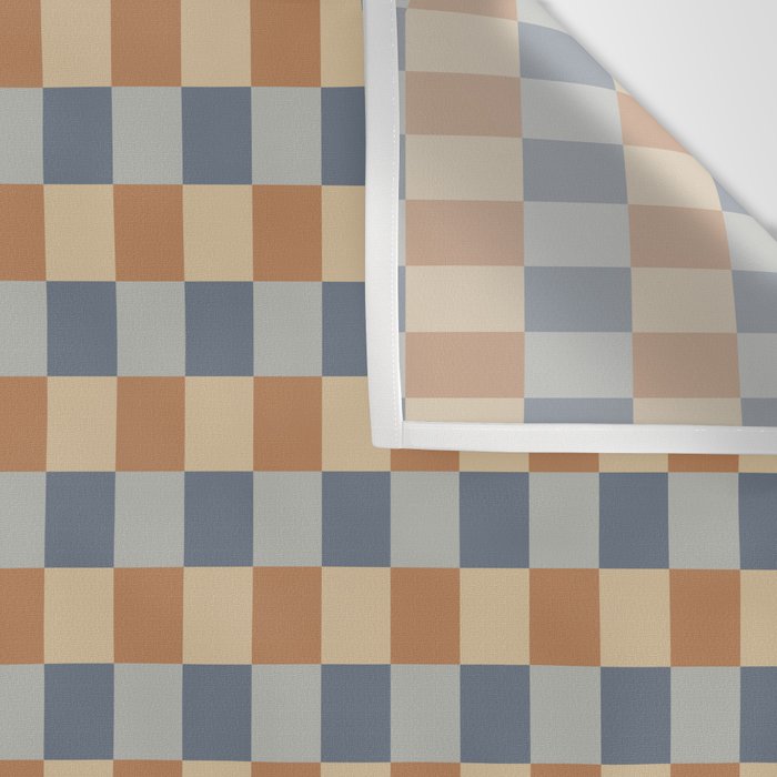 Checkered Multicolor Pattern VI Earthy Natural Wall Tapestry Gallery Image 3