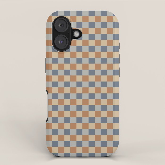 Checkered Multicolor Pattern VI Earthy Natural iPhone Case Gallery Image 1