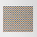 Checkered Multicolor Pattern VI Earthy Natural Throw Blanket Gallery Image 2