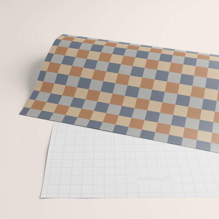 Checkered Multicolor Pattern VI Earthy Natural Wrapping Paper Gallery Image 2