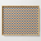 Checkered Multicolor Pattern VI Earthy Natural Serving Tray Gallery Image 1