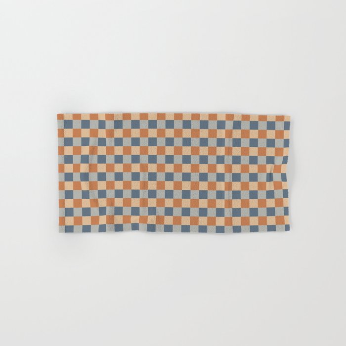 Checkered Multicolor Pattern VI Earthy Natural Bath Towel Gallery Image 1