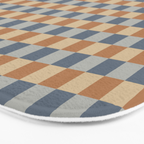 Checkered Multicolor Pattern VI Earthy Natural Bath Mat Gallery Image 3