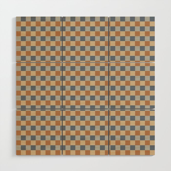 Checkered Multicolor Pattern VI Earthy Natural Wood Wall Art Gallery Image 1