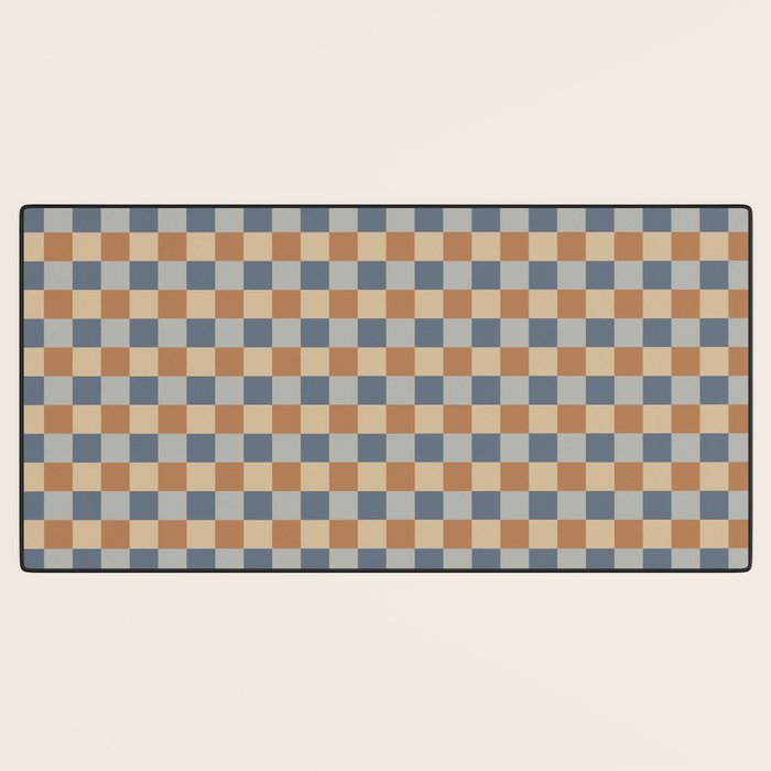 Checkered Multicolor Pattern VI Earthy Natural Desk Mat Gallery Image 3