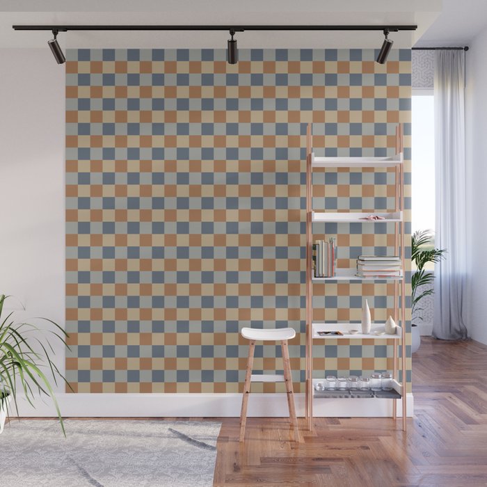 Checkered Multicolor Pattern VI Earthy Natural Wall Mural Gallery Image 1