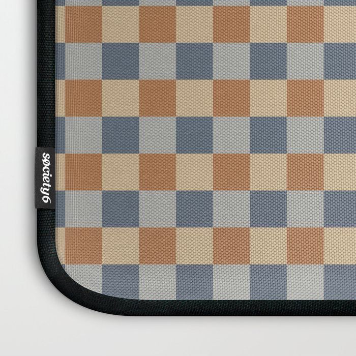 Checkered Multicolor Pattern VI Earthy Natural Laptop Sleeve Gallery Image 3