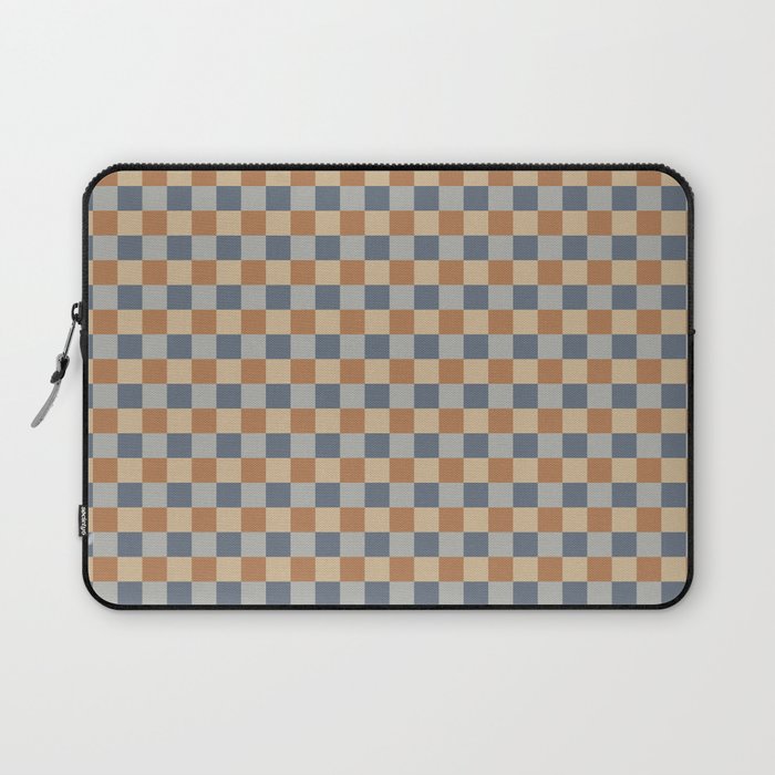 Checkered Multicolor Pattern VI Earthy Natural Laptop Sleeve Gallery Image 1