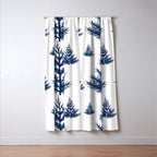 Christmas Trees and Snow, Blue and White Window Curtain Gallery Image 3