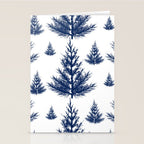 Christmas Trees and Snow, Blue and White Stationery Card Gallery Image 2