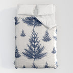 Christmas Trees and Snow, Blue and White Comforter Gallery Image 6