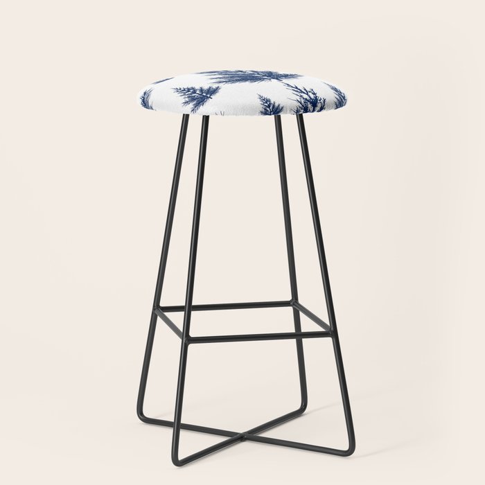 Christmas Trees and Snow, Blue and White Stool Gallery Image 1