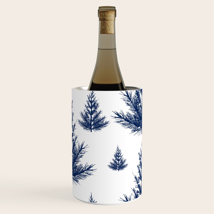Christmas Trees and Snow, Blue and White Wine Chiller Gallery Image 3