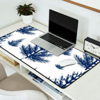 Christmas Trees and Snow, Blue and White Desk Mat Gallery Image 2