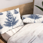 Christmas Trees and Snow, Blue and White Pillow Sham Gallery Image 2