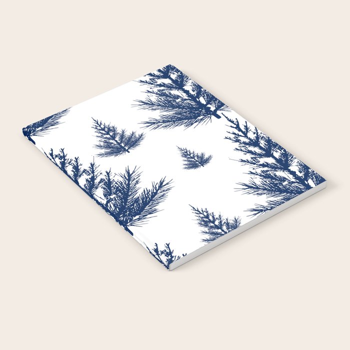 Christmas Trees and Snow, Blue and White Notebook Gallery Image 1