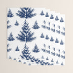 Christmas Trees and Snow, Blue and White Wrapping Paper Gallery Image 3