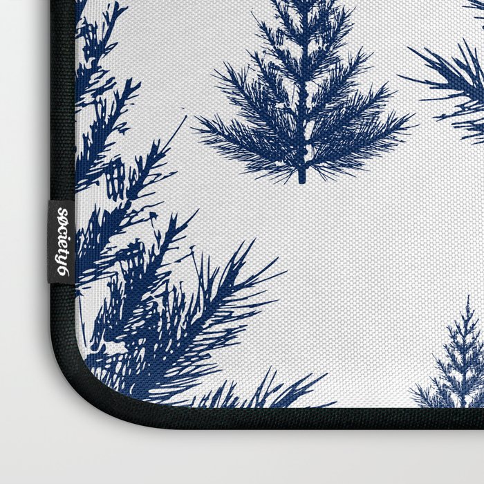 Christmas Trees and Snow, Blue and White Laptop Sleeve Gallery Image 3