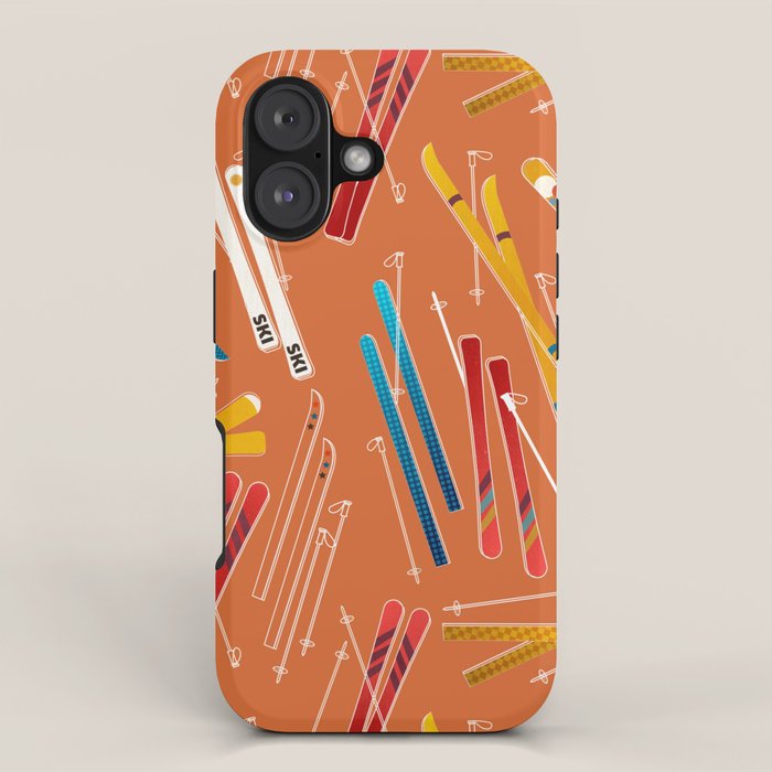 Retro Ski Pattern Illustration iPhone Case Gallery Image 1