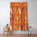 Retro Ski Pattern Illustration Window Curtain Gallery Image 5
