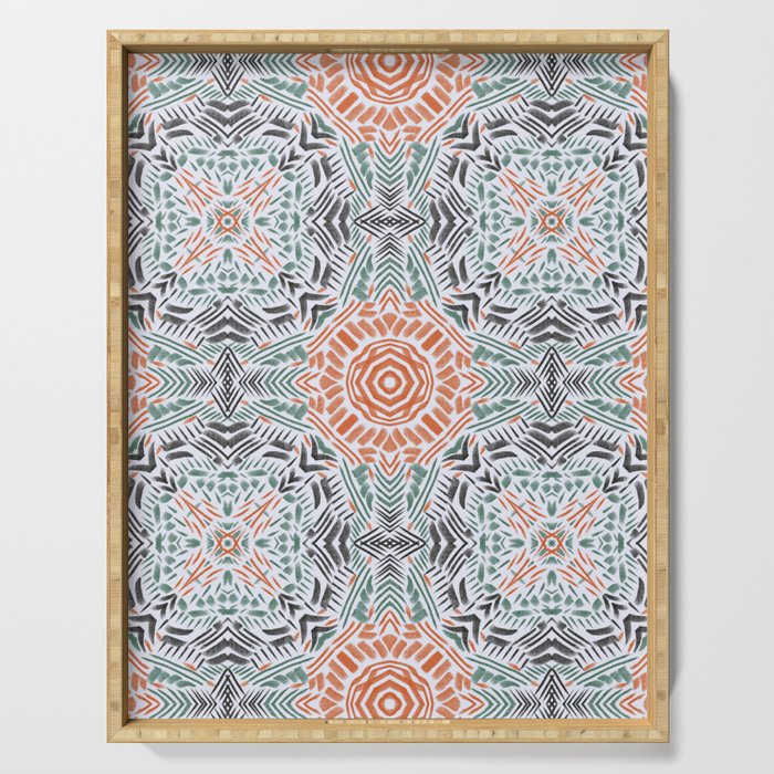 Modern brushstroke mosaic Serving Tray Gallery Image 1