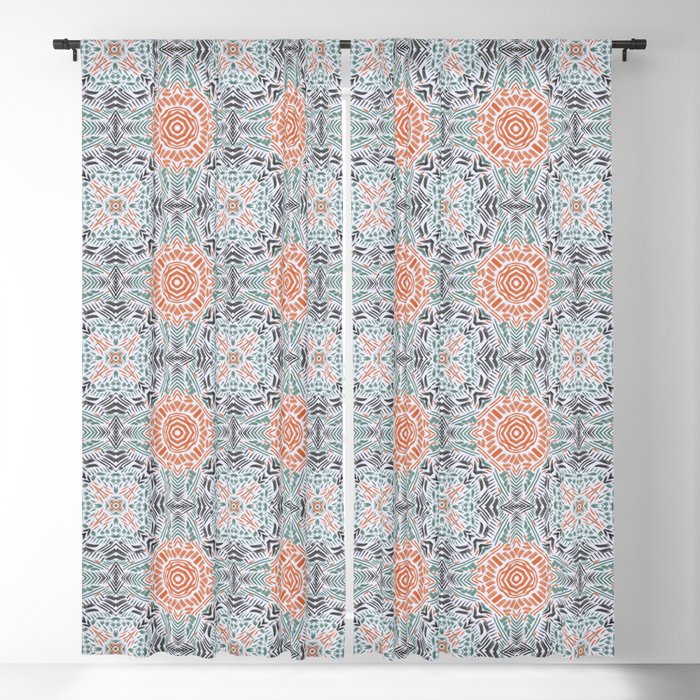 Modern brushstroke mosaic Window Curtain Gallery Image 5