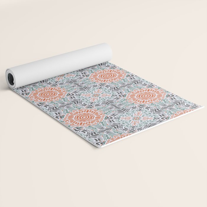 Modern brushstroke mosaic Yoga Mat Gallery Image 2